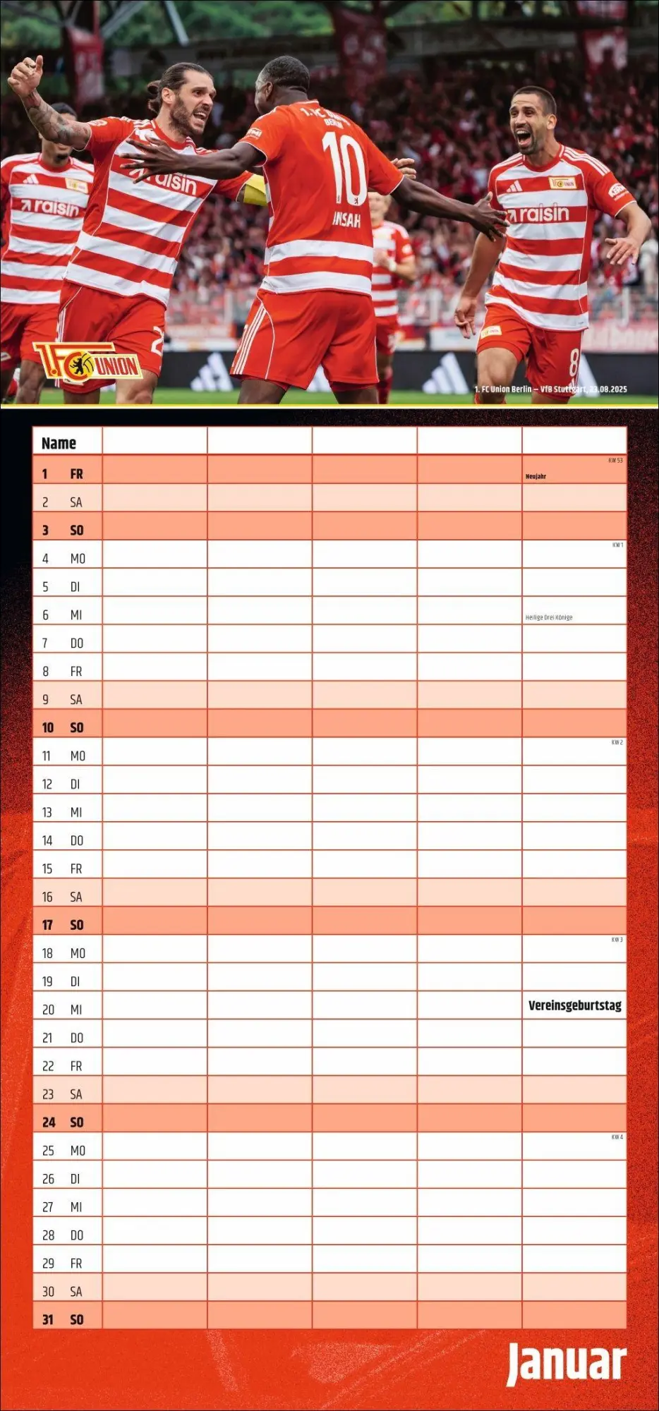 Bild: 9783756423309 | 1. FC Union Berlin Familienplaner 2027 | Kalender | 14 S. | Deutsch