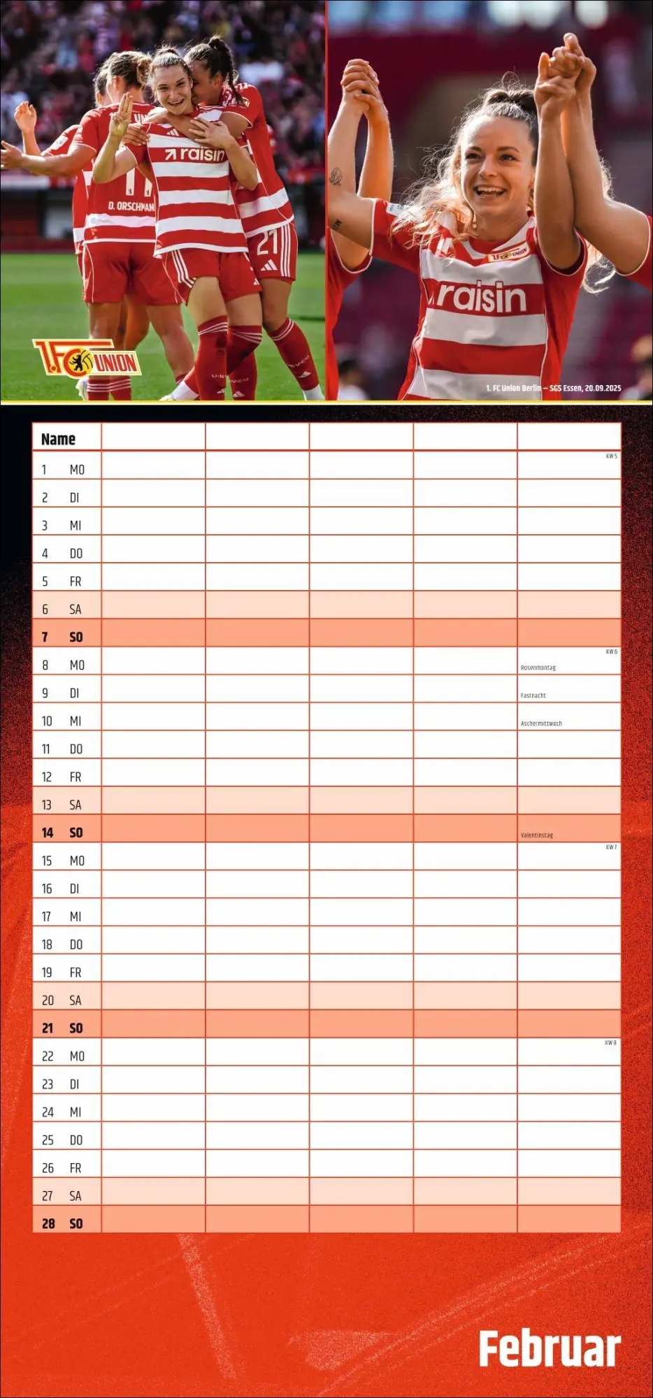 Bild: 9783756423309 | 1. FC Union Berlin Familienplaner 2027 | Kalender | 14 S. | Deutsch