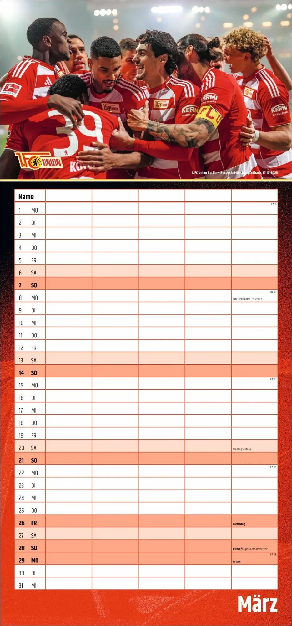 Bild: 9783756423309 | 1. FC Union Berlin Familienplaner 2027 | Kalender | 14 S. | Deutsch
