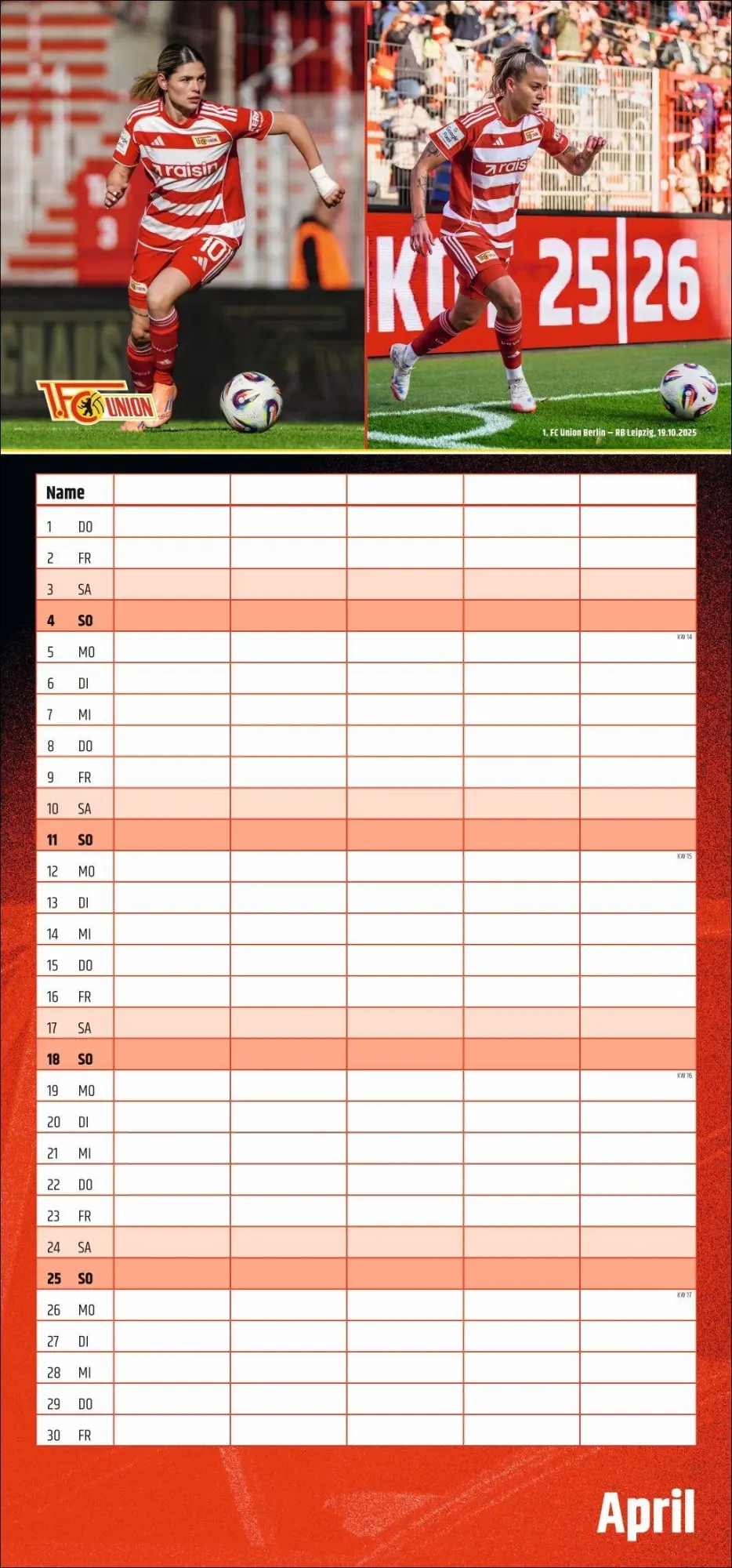 Bild: 9783756423309 | 1. FC Union Berlin Familienplaner 2027 | Kalender | 14 S. | Deutsch
