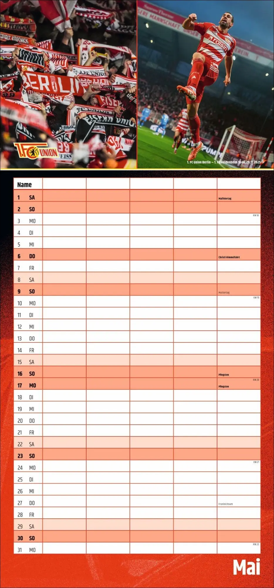 Bild: 9783756423309 | 1. FC Union Berlin Familienplaner 2027 | Kalender | 14 S. | Deutsch
