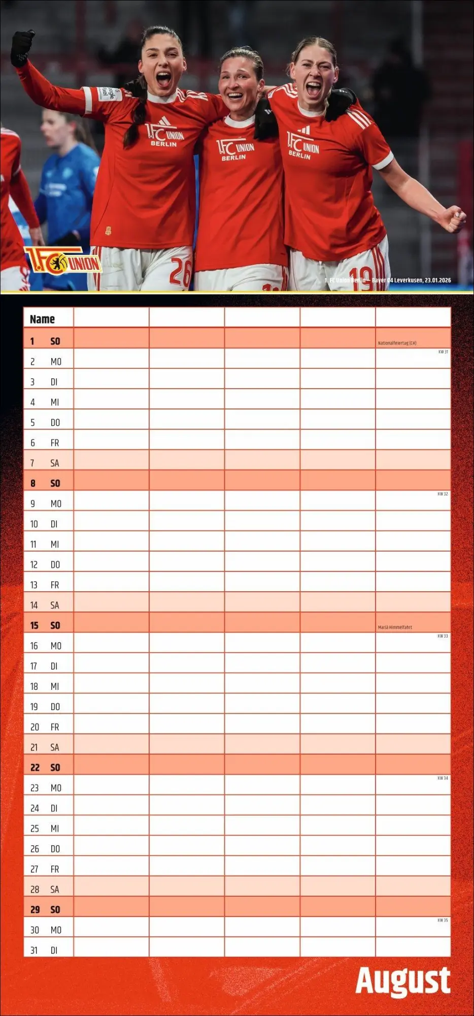 Bild: 9783756423309 | 1. FC Union Berlin Familienplaner 2027 | Kalender | 14 S. | Deutsch