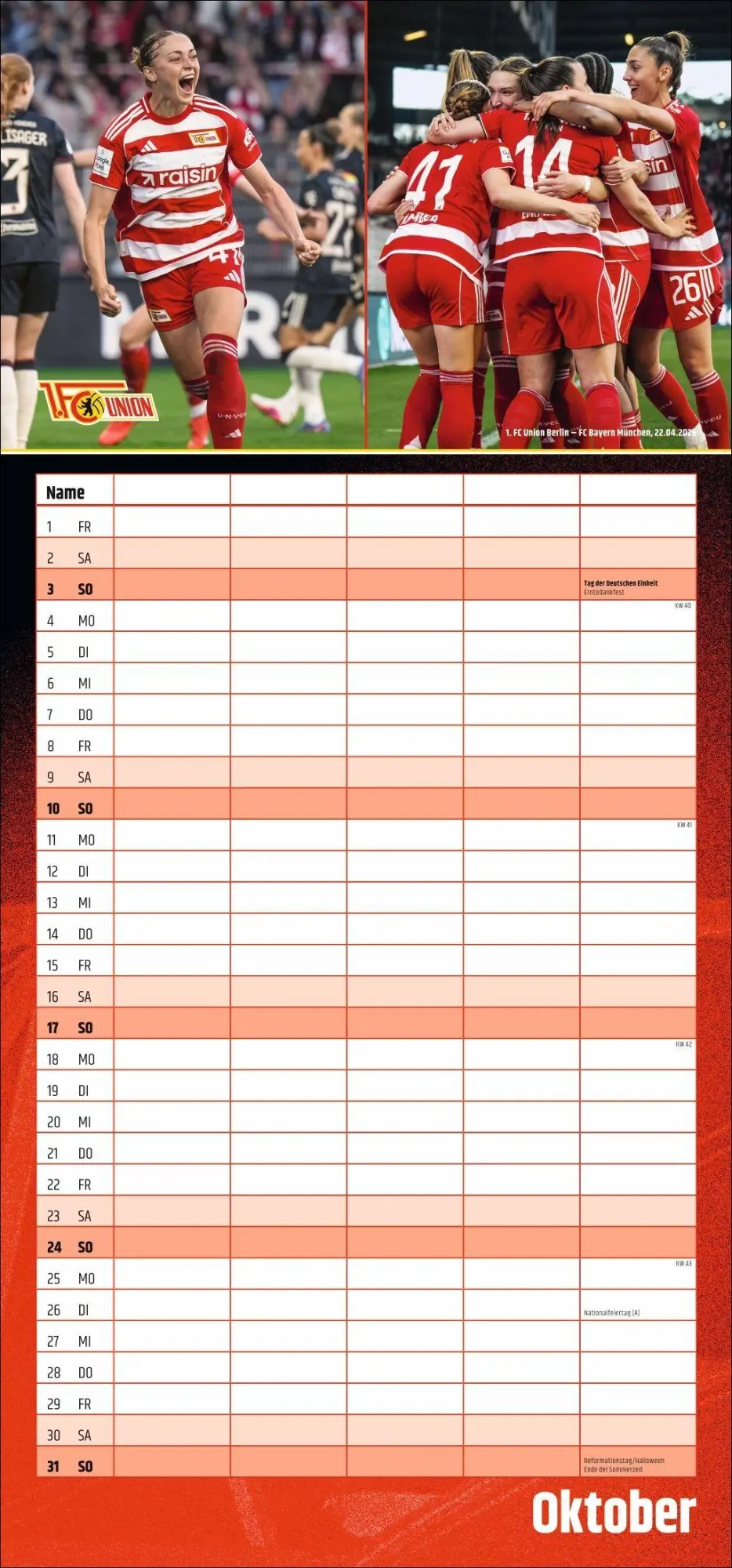 Bild: 9783756423309 | 1. FC Union Berlin Familienplaner 2027 | Kalender | 14 S. | Deutsch