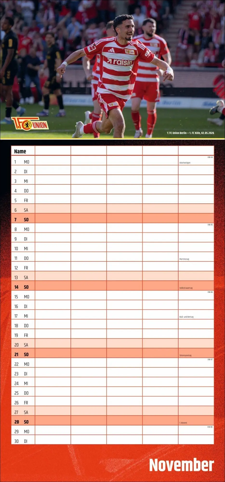 Bild: 9783756423309 | 1. FC Union Berlin Familienplaner 2027 | Kalender | 14 S. | Deutsch
