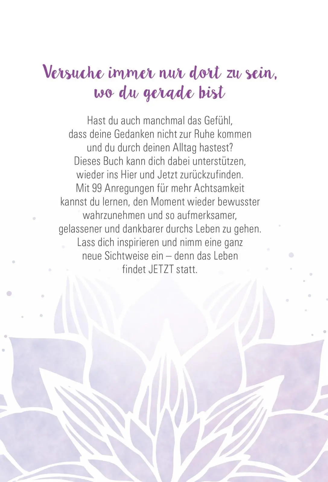 Rückseite: 9783845833309 | Achtsamkeit für dich | 99 Wege, einfach im Hier und Jetzt zu leben