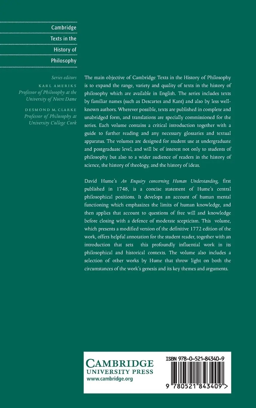 Rückseite: 9780521843409 | Hume | An Enquiry Conc Human Underst | Stephen Buckle | Buch | 2007