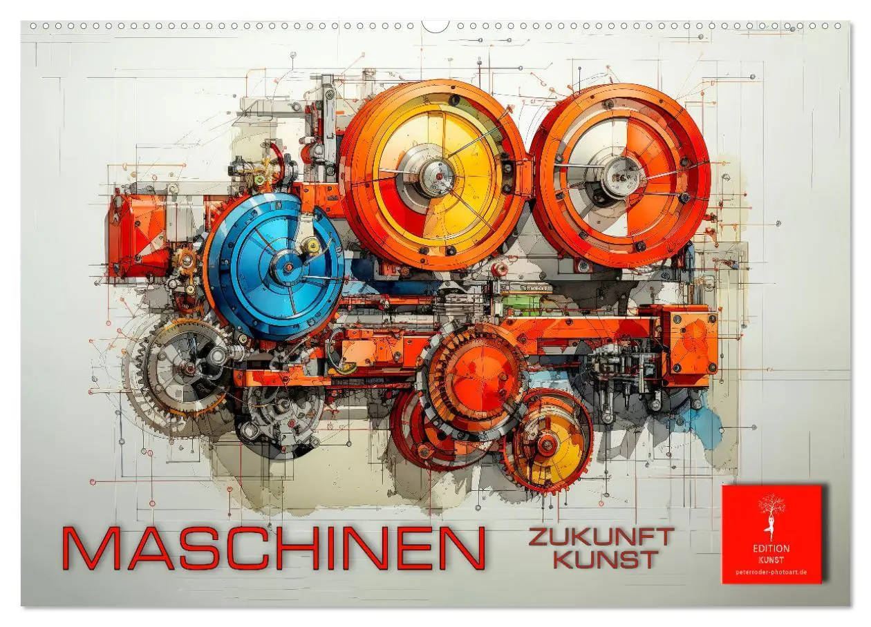 Cover: 9783457503409 | Maschinen Zukunft Kunst (Wandkalender 2026 DIN A2 quer), CALVENDO...