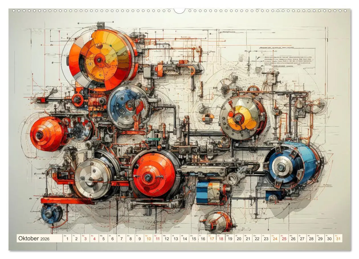 Bild: 9783457503409 | Maschinen Zukunft Kunst (Wandkalender 2026 DIN A2 quer), CALVENDO...