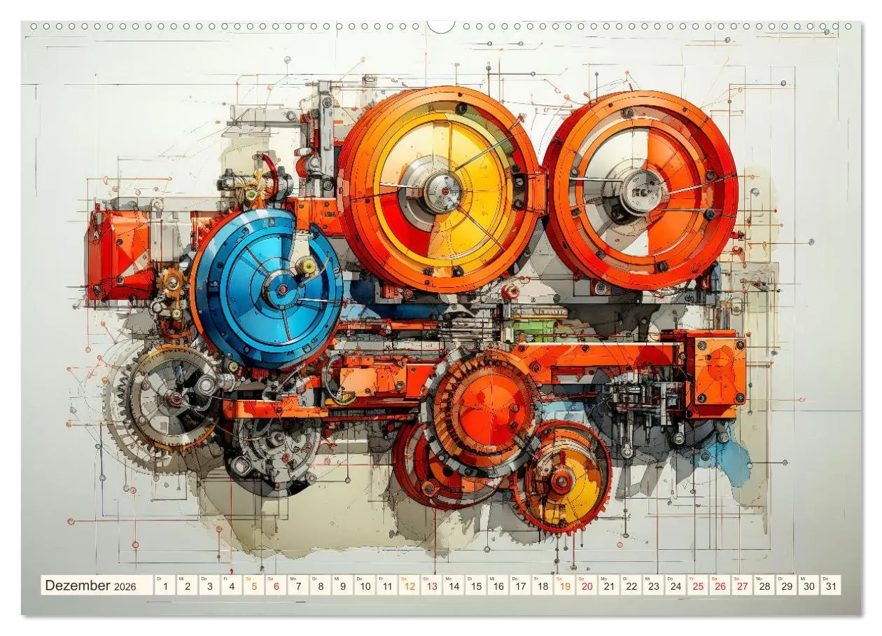 Bild: 9783457503409 | Maschinen Zukunft Kunst (Wandkalender 2026 DIN A2 quer), CALVENDO...