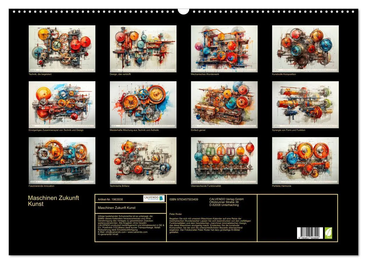 Bild: 9783457503409 | Maschinen Zukunft Kunst (Wandkalender 2026 DIN A2 quer), CALVENDO...