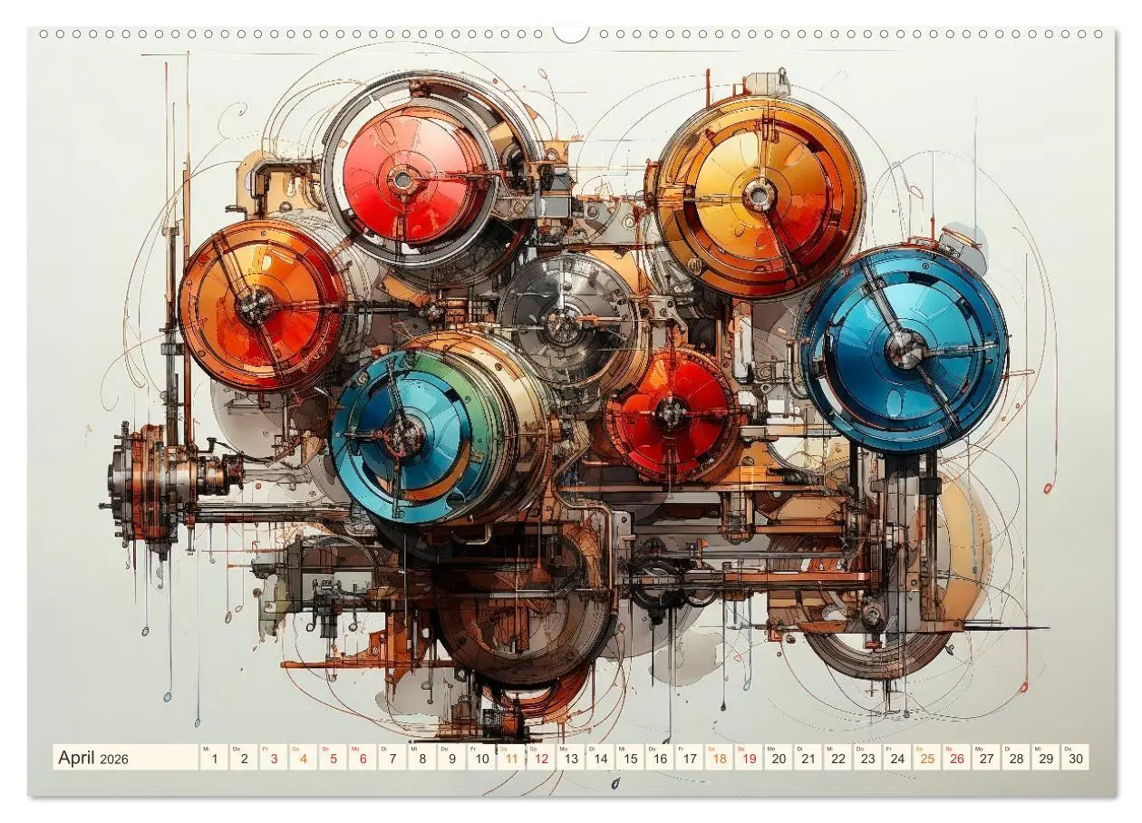 Bild: 9783457503409 | Maschinen Zukunft Kunst (Wandkalender 2026 DIN A2 quer), CALVENDO...