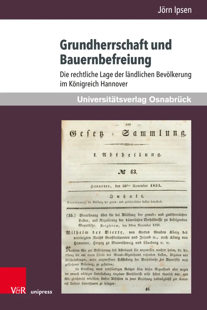 Cover: 9783847113409 | Grundherrschaft und Bauernbefreiung | Jörn Ipsen | Buch | 139 S.