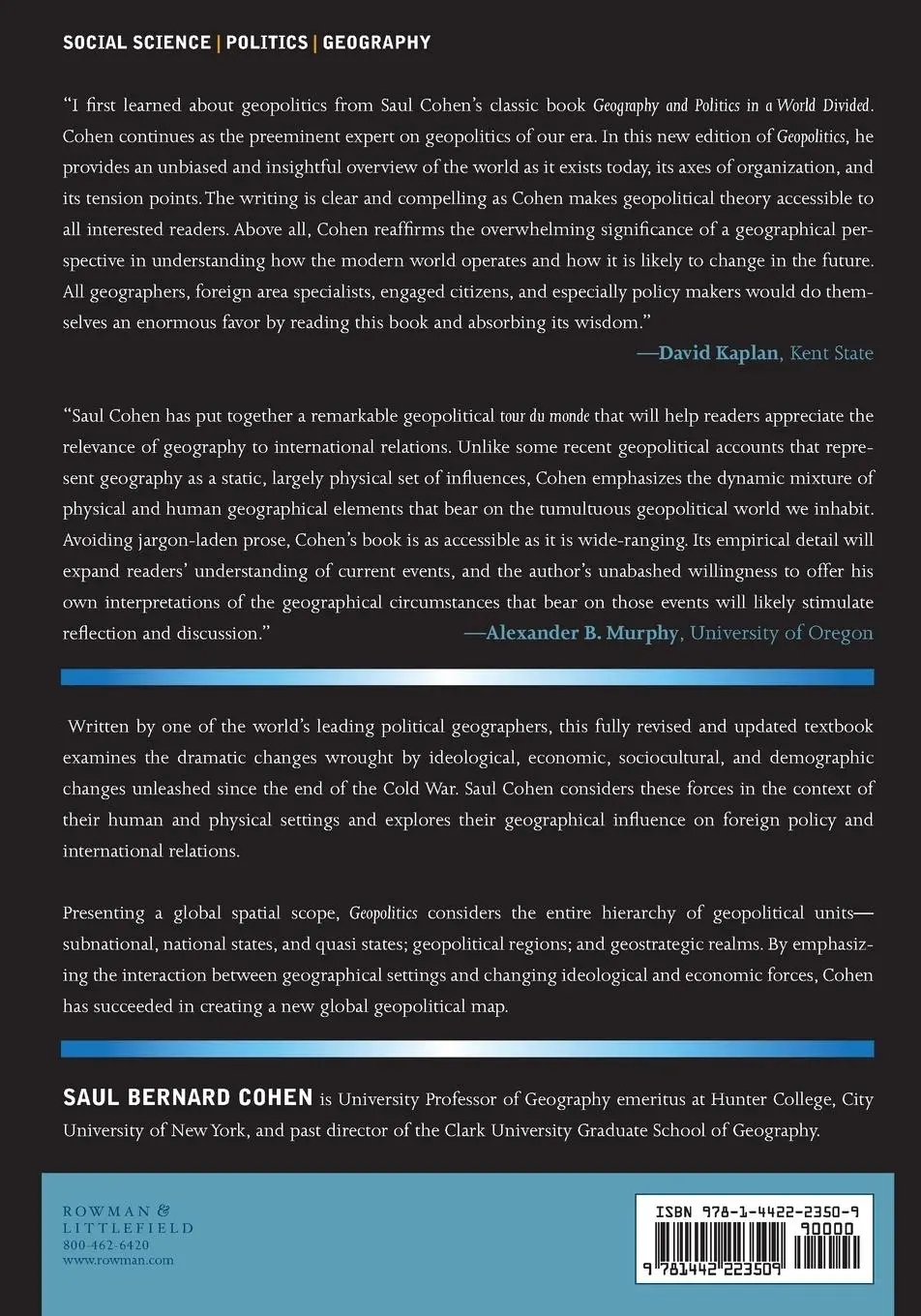 Rückseite: 9781442223509 | Geopolitics | The Geography of International Relations | Cohen | Buch
