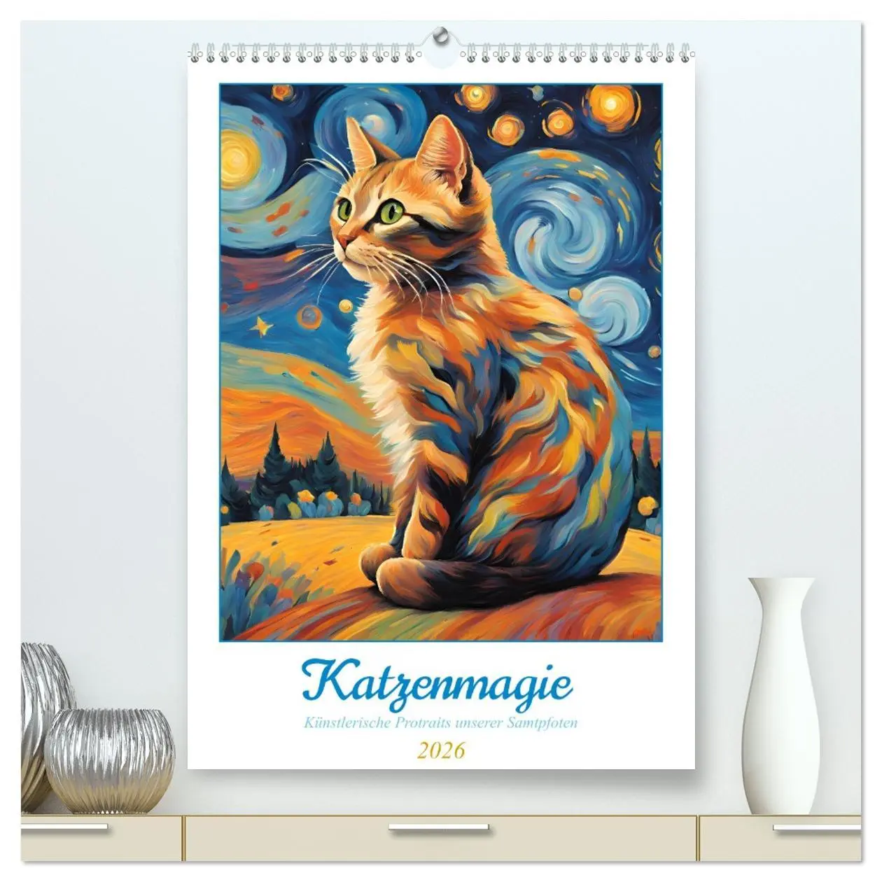 Cover: 9783457283509 | Katzenmagie (hochwertiger Premium Wandkalender 2026 DIN A2 hoch),...