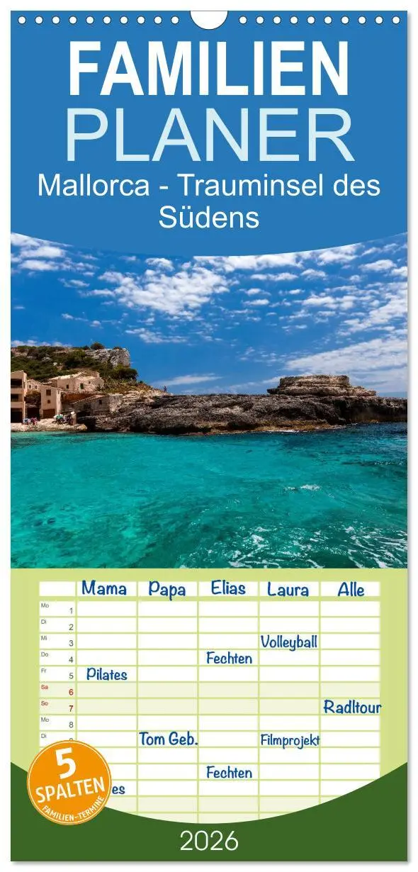 Cover: 9783516513509 | Familienplaner 2026 - Mallorca - Trauminsel des Südens mit 5...