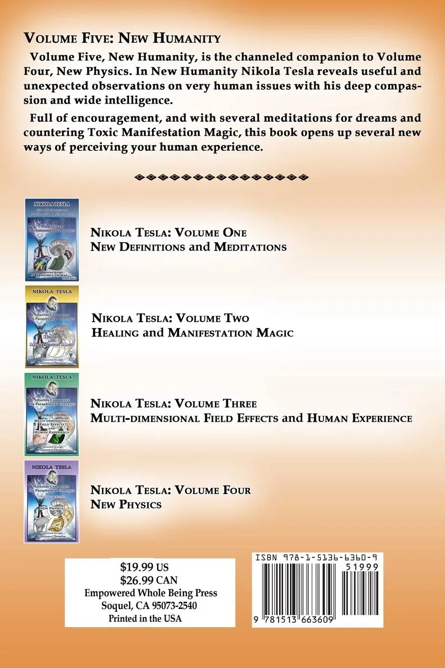 Rückseite: 9781513663609 | Nikola Tesla | Volume Five: New Humanity | Francesca Thoman | Buch