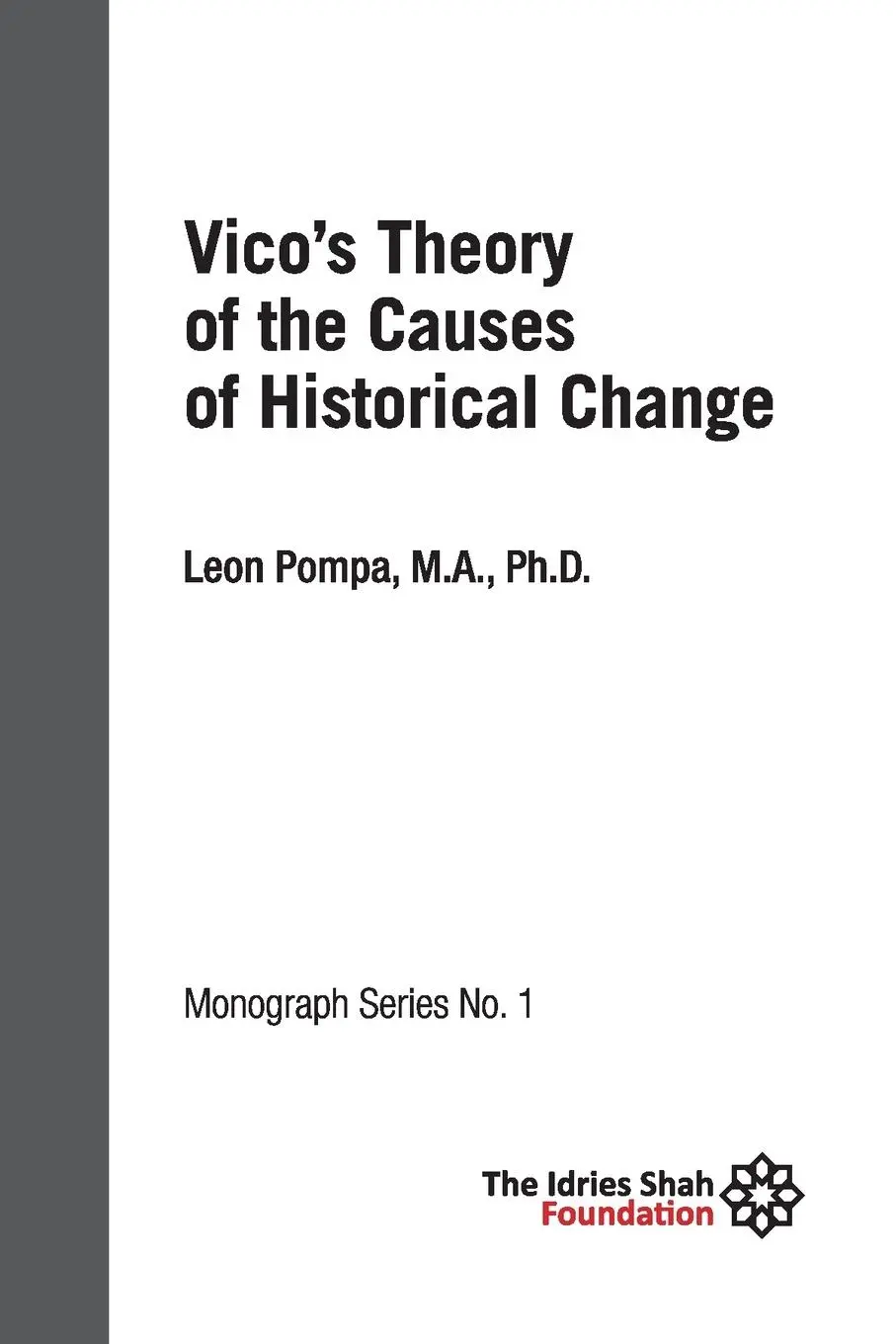 Cover: 9781784793609 | Vico's Theory of the Causes of Historical Change: ISF Monograph 1