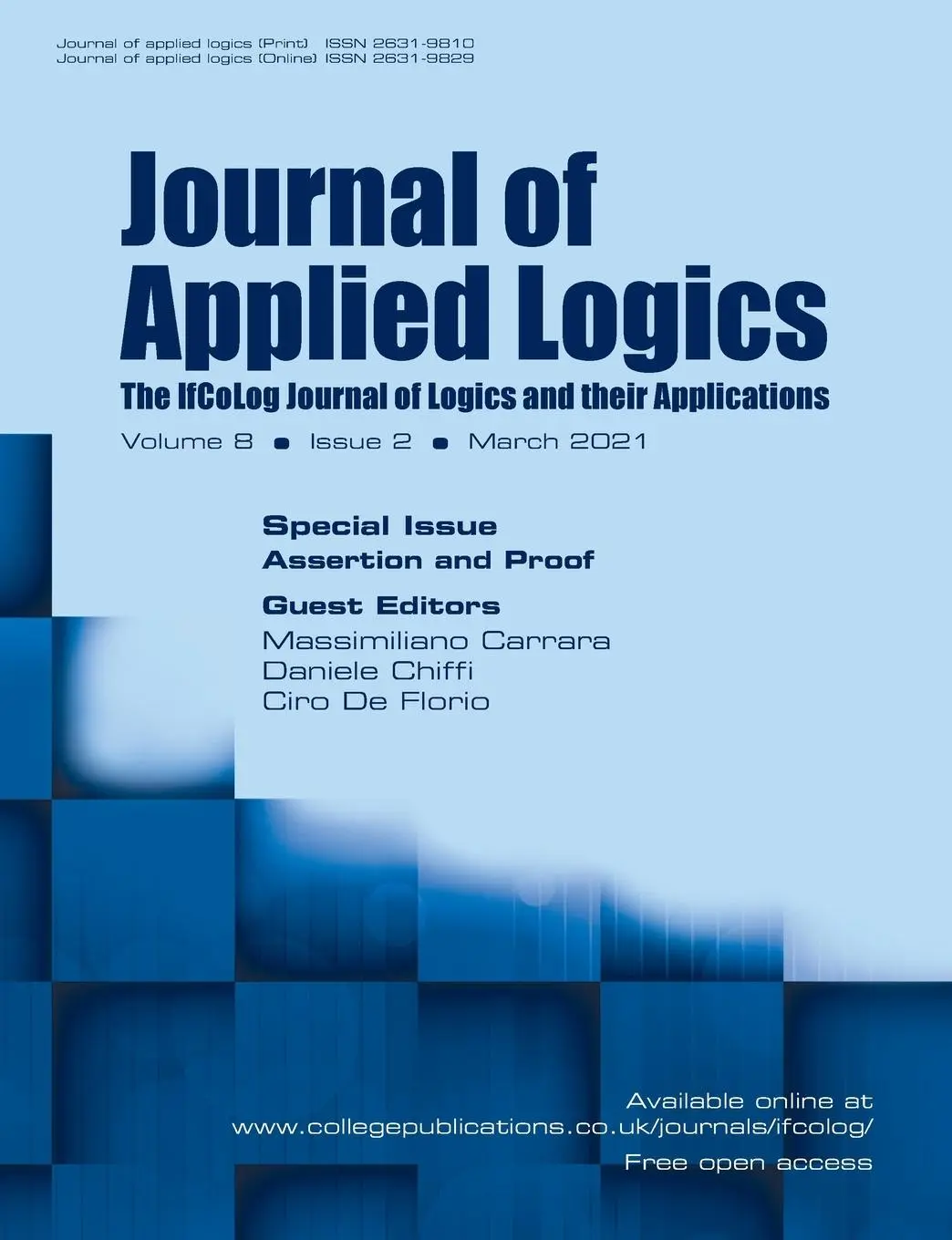 Cover: 9781848903609 | Journal of Applied Logics. The IfCoLog Journal of Logics and their...