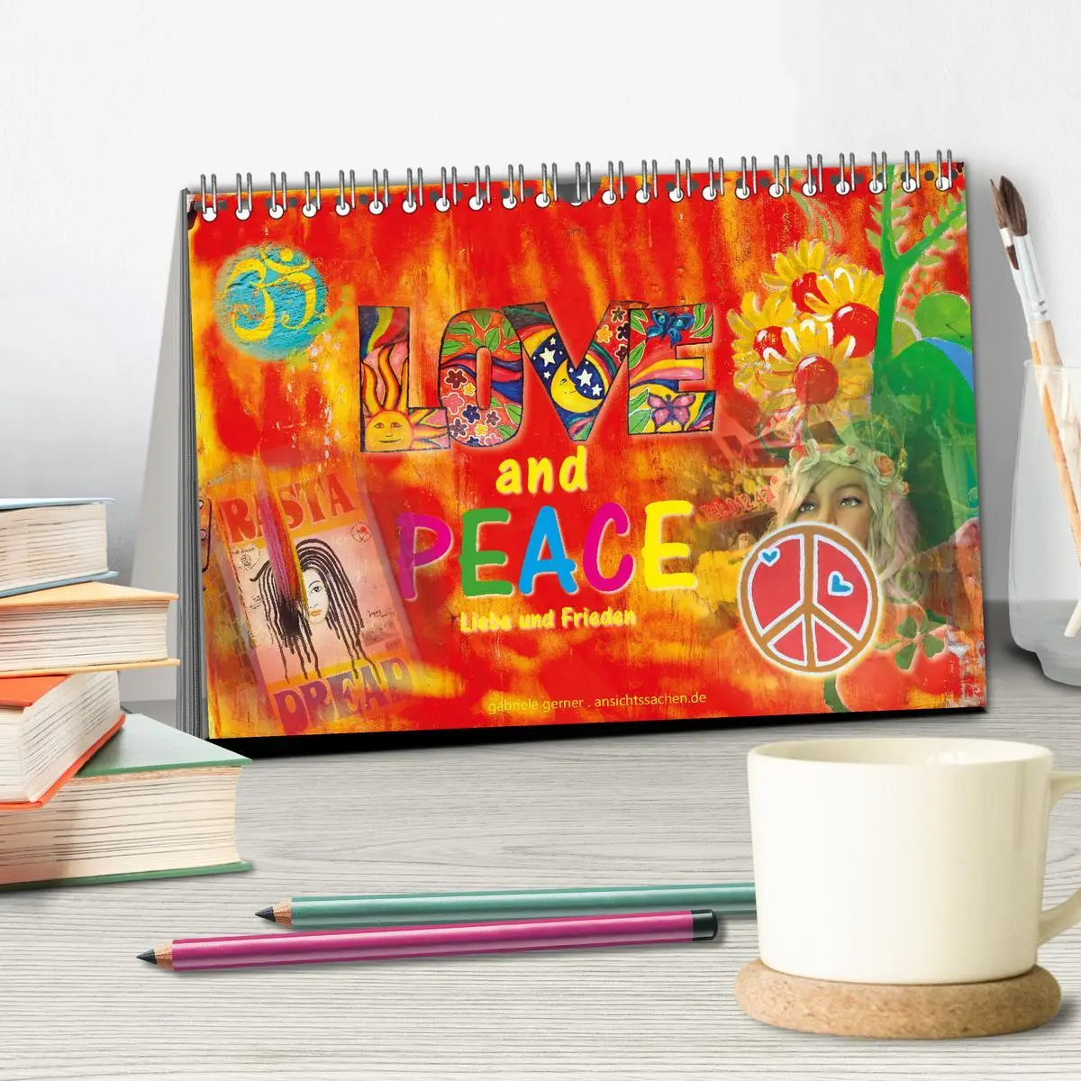 Bild: 9783457413609 | Love and Peace Liebe und Frieden (Tischkalender 2026 DIN A5 quer),...
