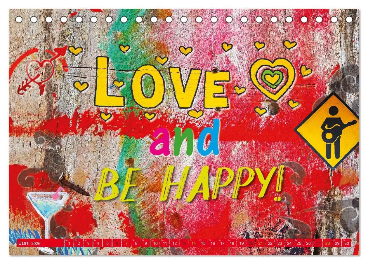 Bild: 9783457413609 | Love and Peace Liebe und Frieden (Tischkalender 2026 DIN A5 quer),...