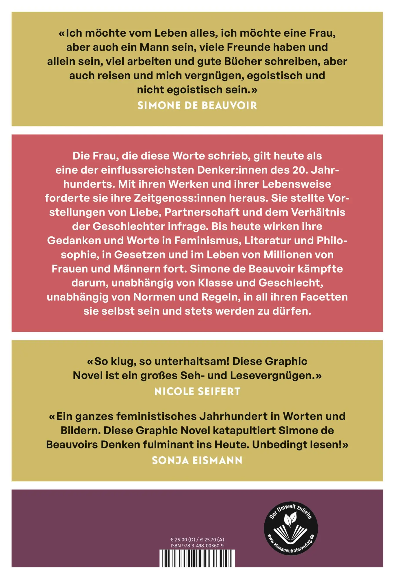 Rückseite: 9783498003609 | Simone de Beauvoir | Ich möchte vom Leben alles | Julia Korbik (u. a.)
