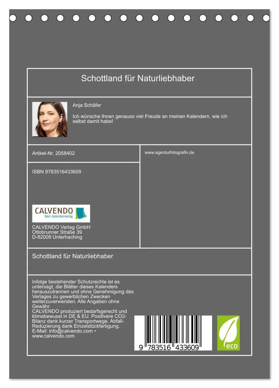 Bild: 9783516433609 | Schottland für Naturliebhaber (Tischkalender 2026 DIN A5 hoch),...