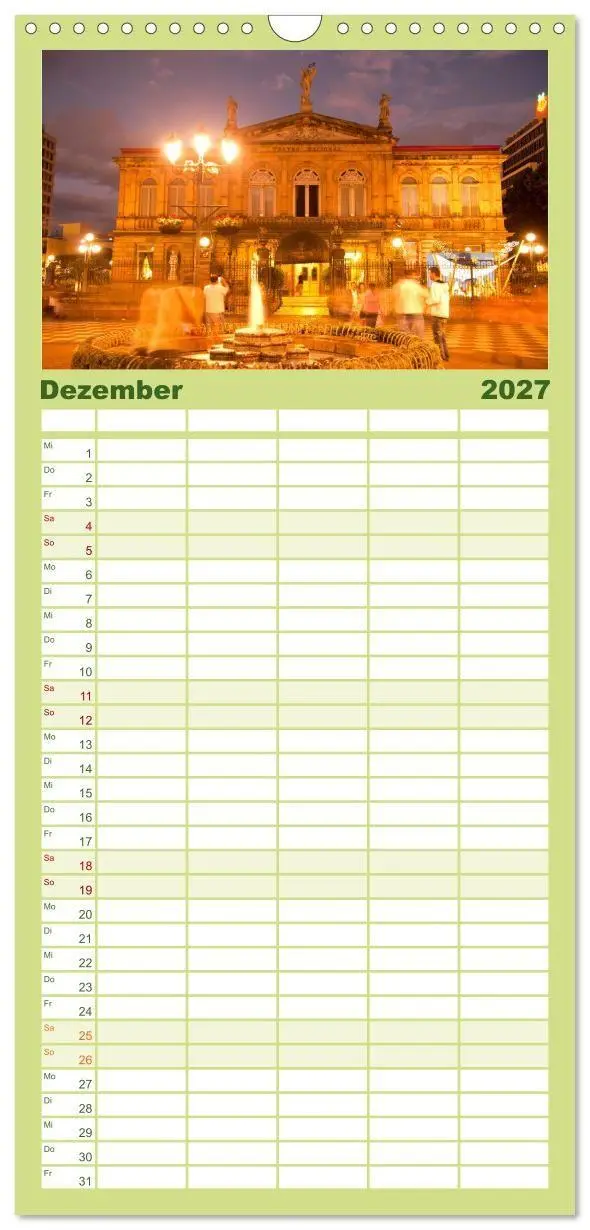 Bild: 9783594343609 | Familienplaner 2027 - Costa Rica mit 5 Spalten (Wandkalender, 21 x...