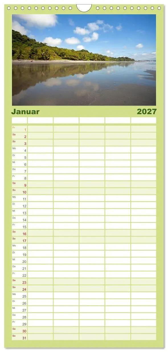 Bild: 9783594343609 | Familienplaner 2027 - Costa Rica mit 5 Spalten (Wandkalender, 21 x...