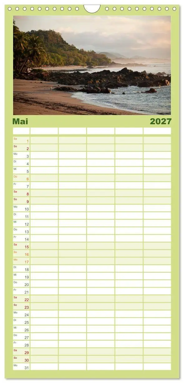 Bild: 9783594343609 | Familienplaner 2027 - Costa Rica mit 5 Spalten (Wandkalender, 21 x...