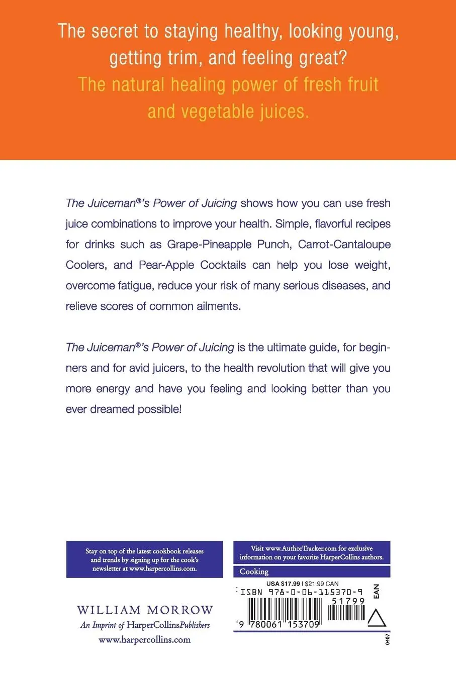 Rückseite: 9780061153709 | The Juiceman's Power of Juicing | Jay Kordich | Taschenbuch | Englisch