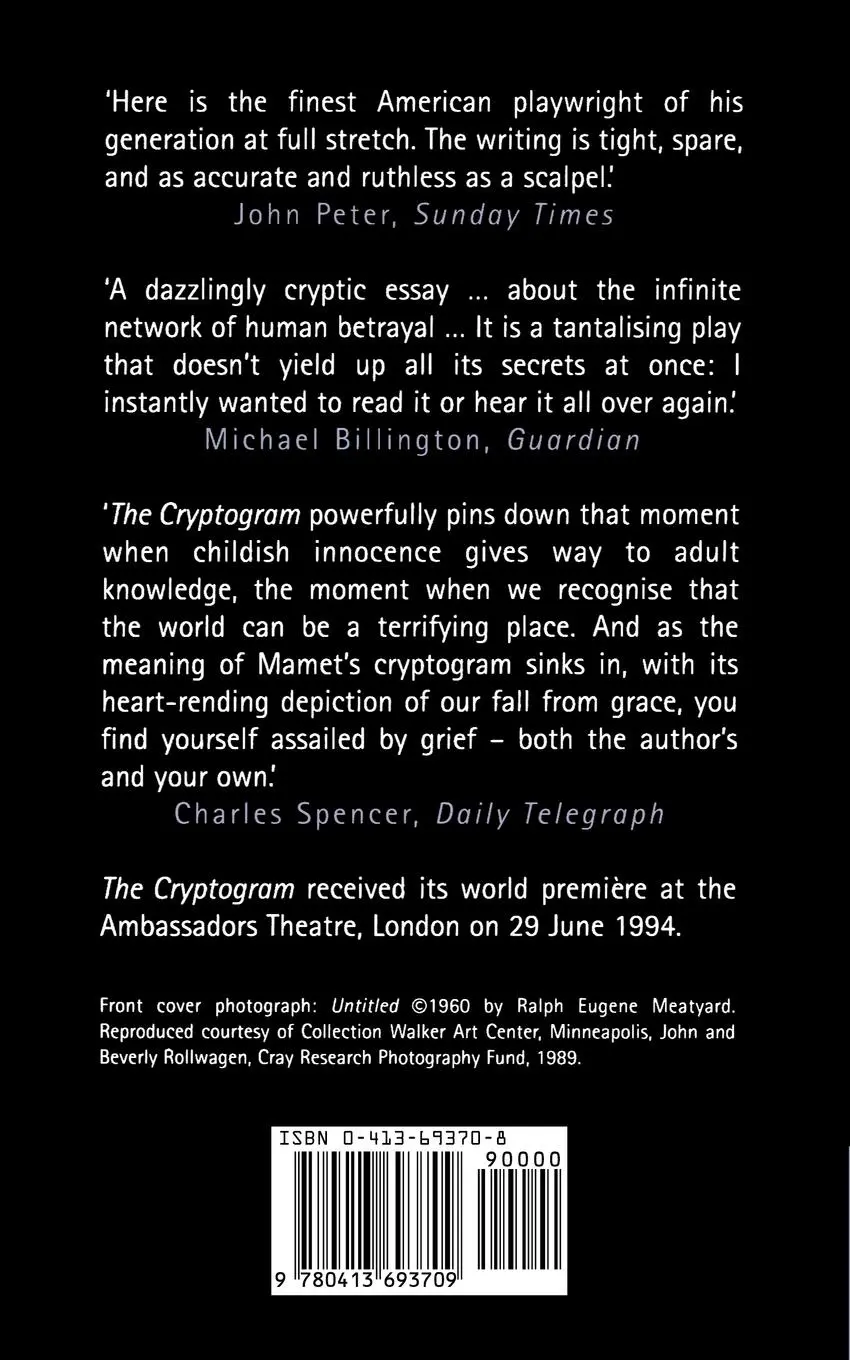 Rückseite: 9780413693709 | The Cryptogram | David Mamet | Taschenbuch | Kartoniert / Broschiert