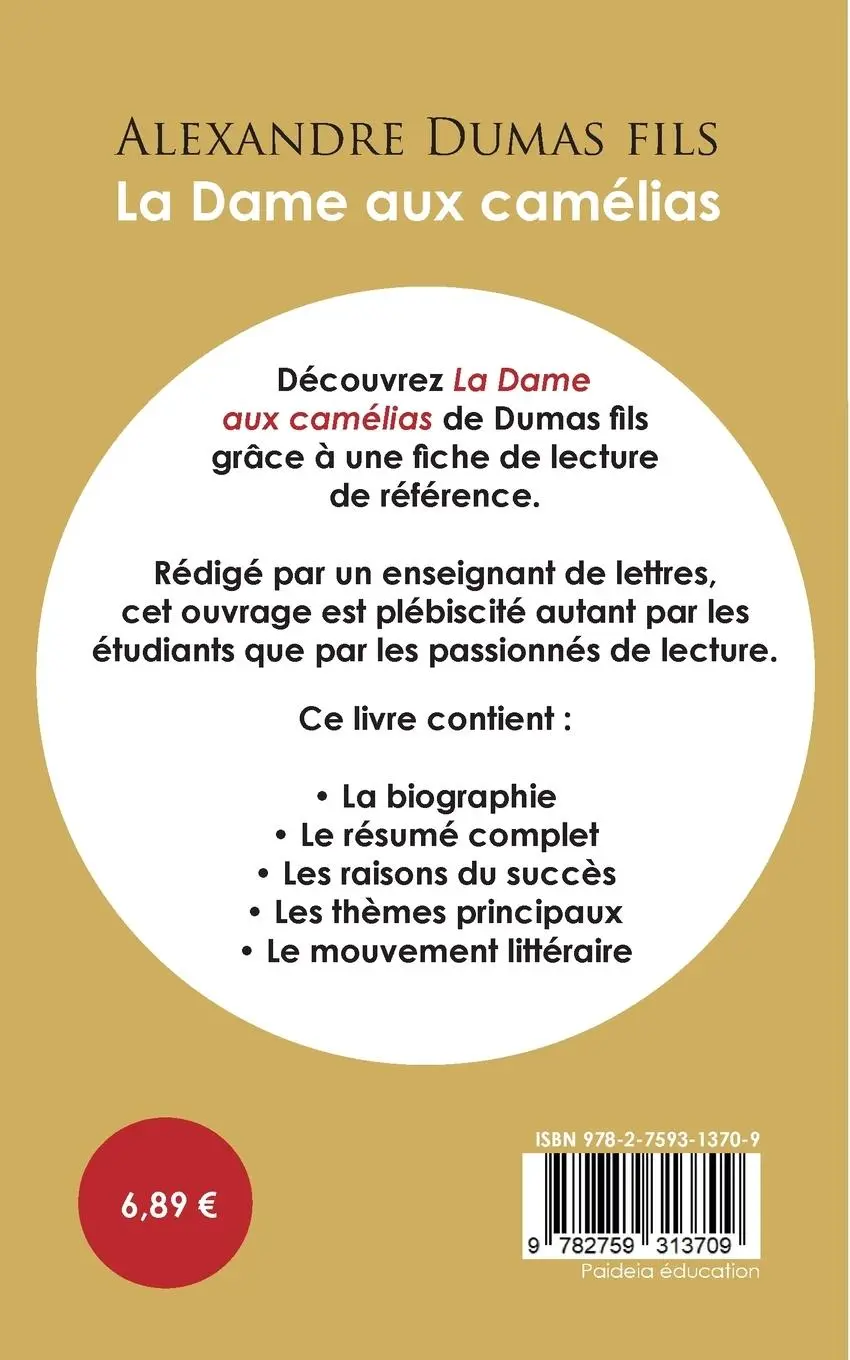 Rückseite: 9782759313709 | Fiche de lecture La Dame aux camélias (Étude intégrale) | Fils | Buch