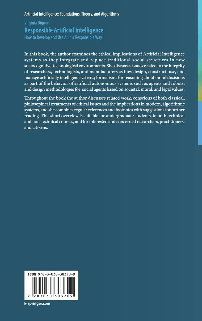 Rückseite: 9783030303709 | Responsible Artificial Intelligence | Virginia Dignum | Buch | viii