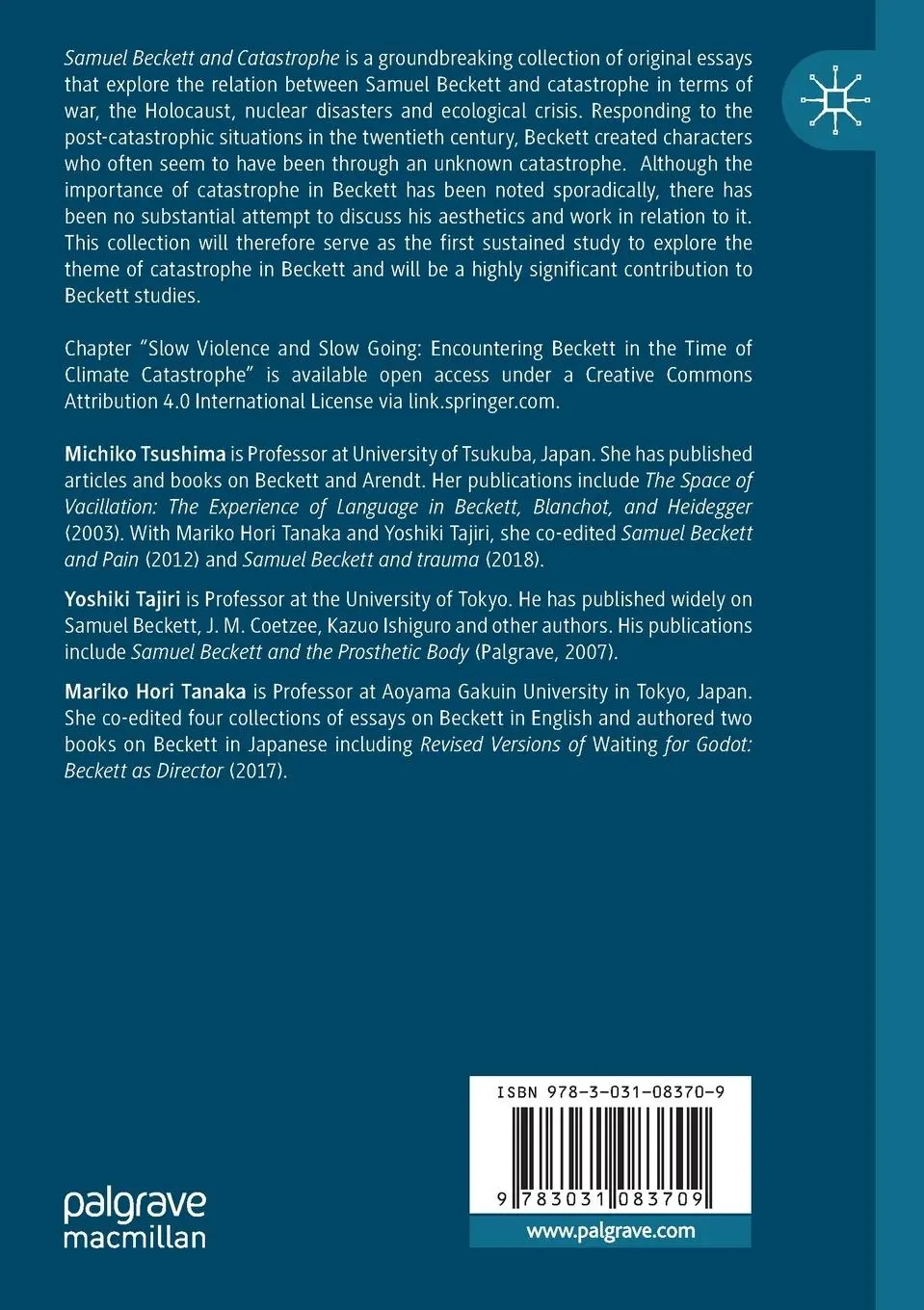 Rückseite: 9783031083709 | Samuel Beckett and Catastrophe | Michiko Tsushima (u. a.) | Buch | xi
