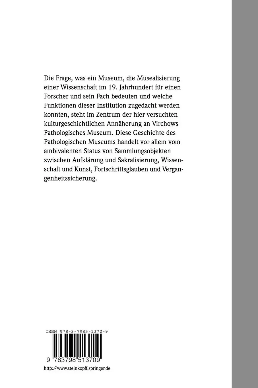 Rückseite: 9783798513709 | Rudolf Virchow Das Pathologische Museum | Angela Matyssek | Buch