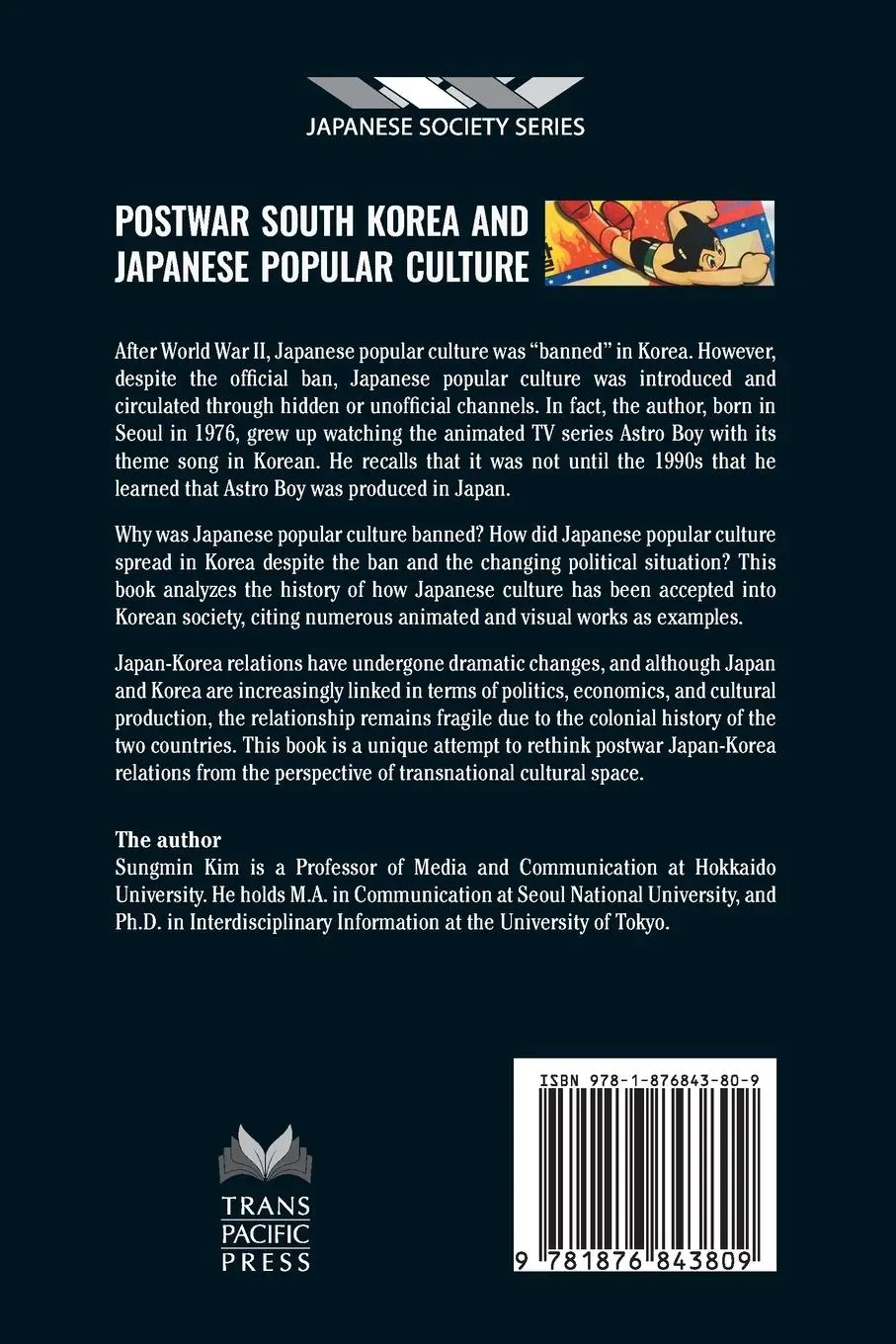 Rückseite: 9781876843809 | Postwar South Korea and Japanese Popular Culture | Sungmin Kim | Buch
