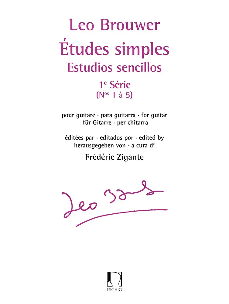 Cover: 9790044093809 | Etudes simples vol.1 (nos.1-5) pour guitare | Leo Brouwer | Buch