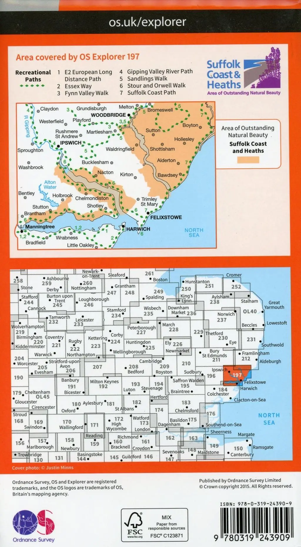 Bild: 9780319243909 | Ipswich, Felixstowe and Harwich | Ordnance Survey | (Land-)Karte
