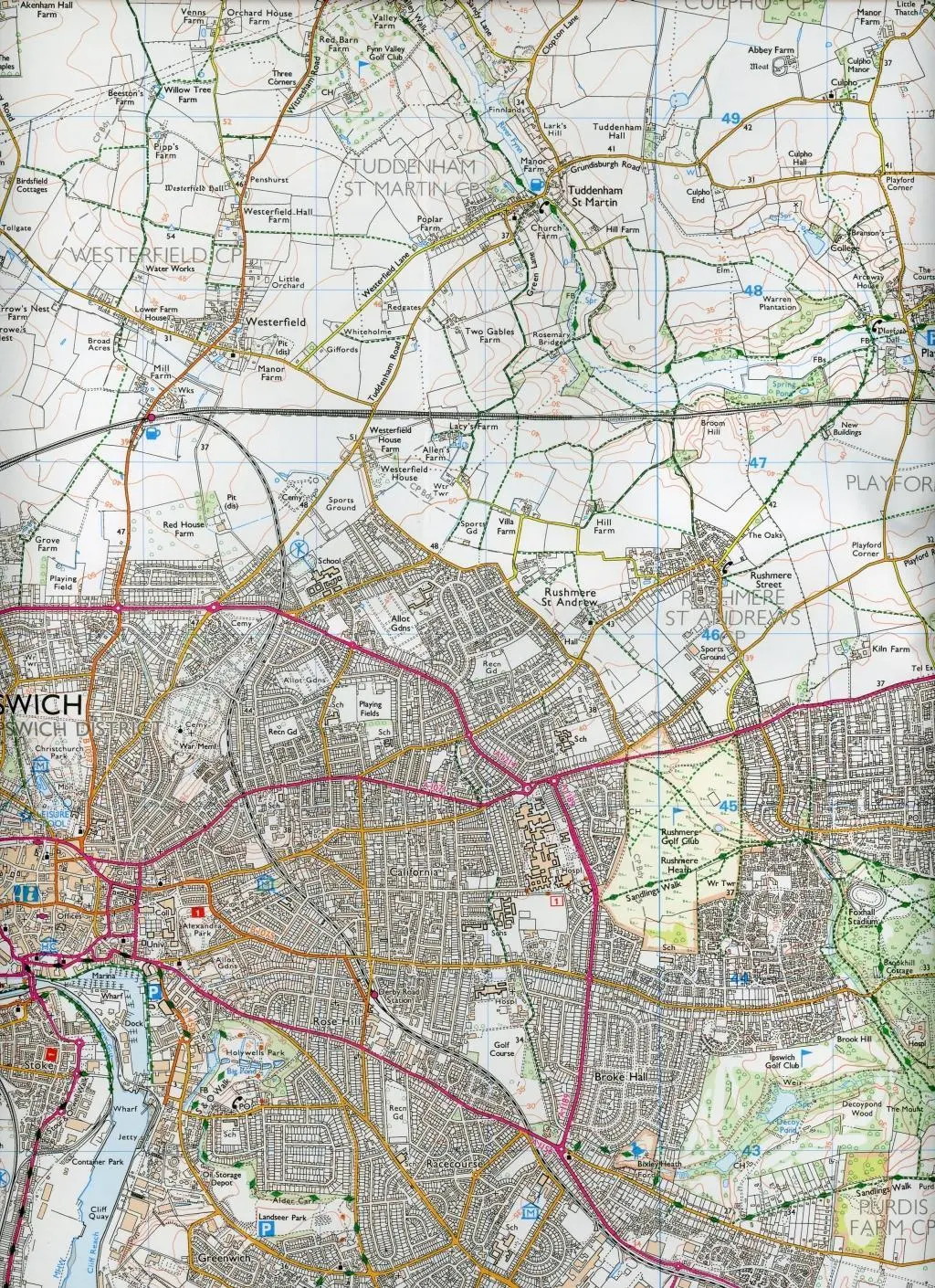 Bild: 9780319243909 | Ipswich, Felixstowe and Harwich | Ordnance Survey | (Land-)Karte