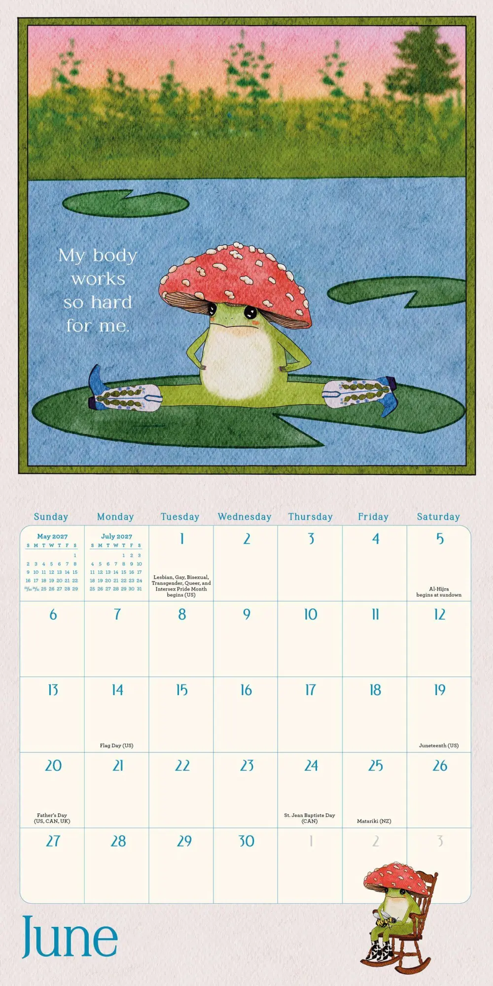 Bild: 9781523533909 | Little Frog's Guide to Self-Care Mini Wall Calendar 2027 | Eequay