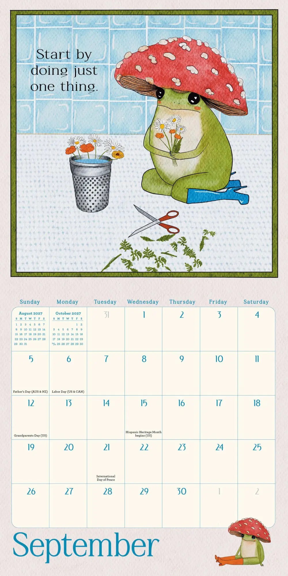 Bild: 9781523533909 | Little Frog's Guide to Self-Care Mini Wall Calendar 2027 | Eequay