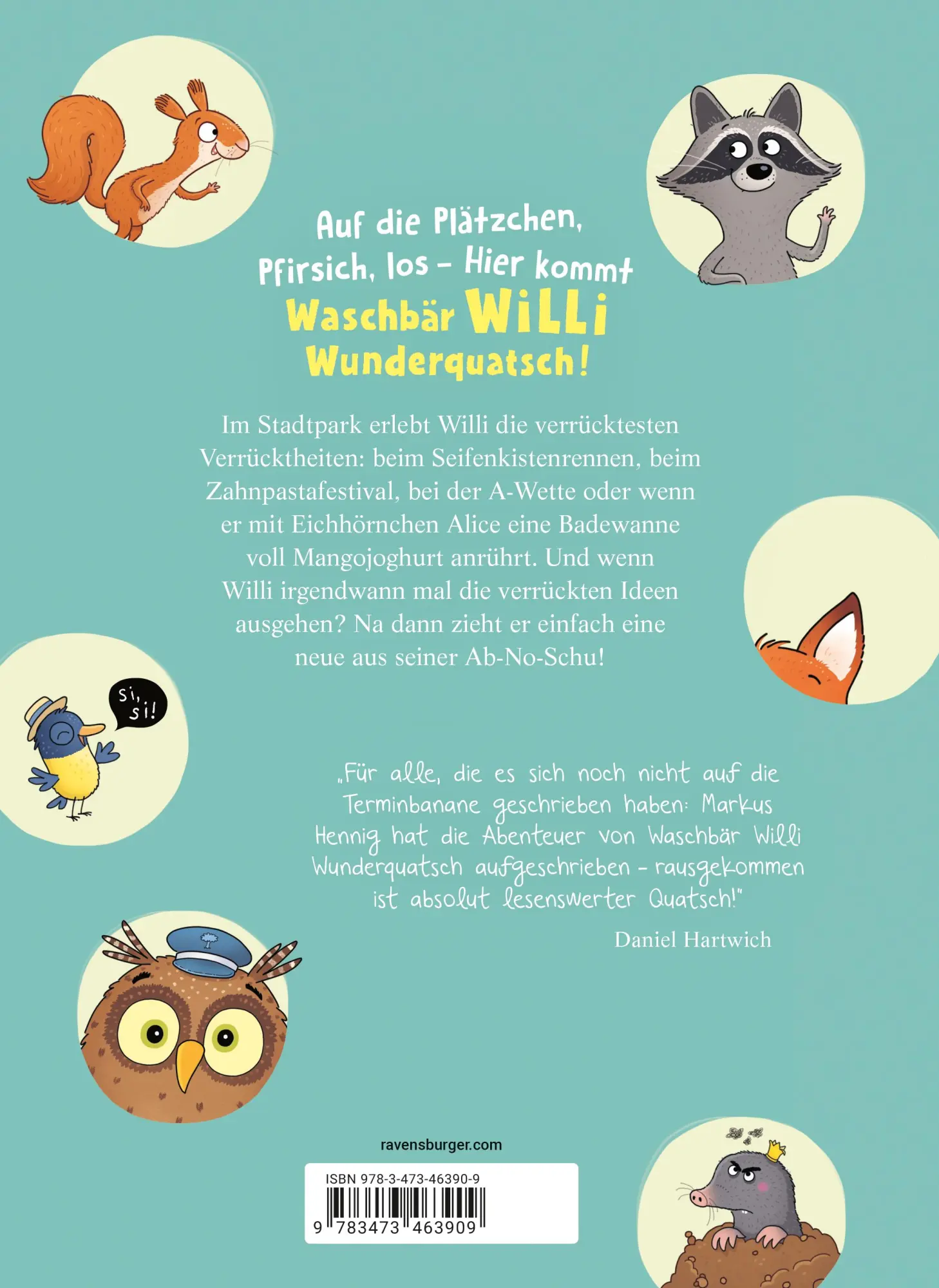 Rückseite: 9783473463909 | Waschbär Willi Wunderquatsch - Die Erfindung der Trompetenwurst und...