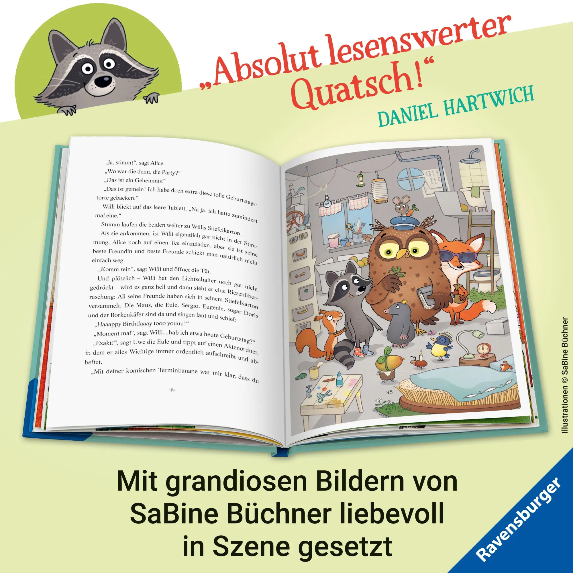 Bild: 9783473463909 | Waschbär Willi Wunderquatsch - Die Erfindung der Trompetenwurst und...