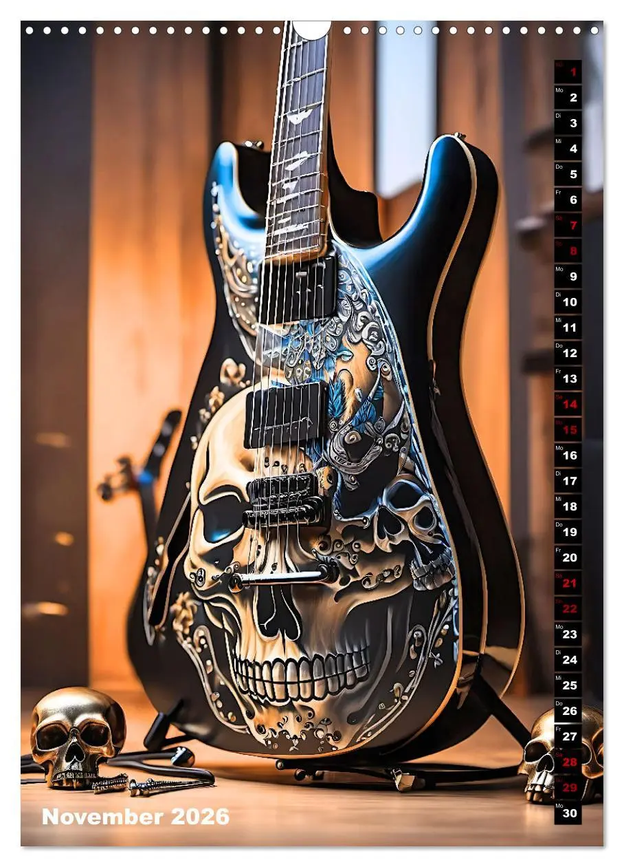 Bild: 9783516263909 | Traumhafte Gitarren (Wandkalender 2026 DIN A3 hoch), CALVENDO...