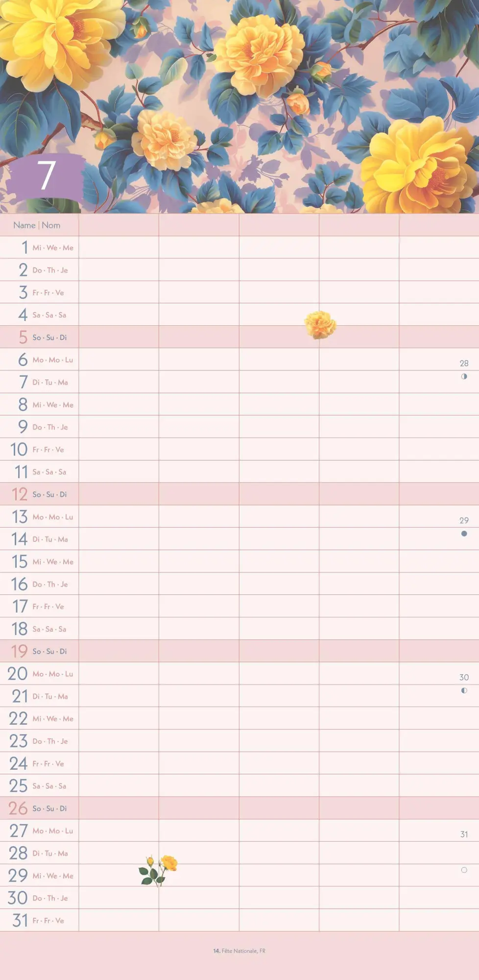 Bild: 4069095004009 | GreenLine Floral 2026 Familienplaner - Familien-Kalender -...
