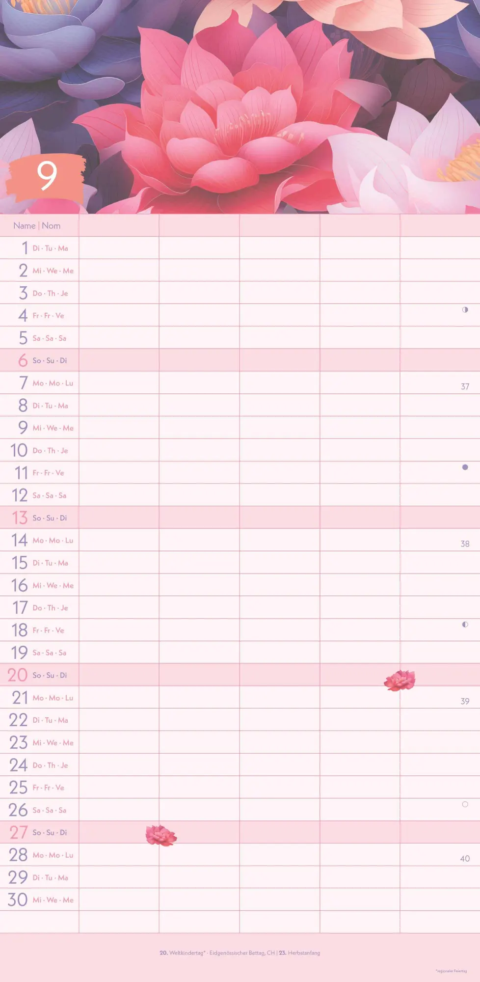 Bild: 4069095004009 | GreenLine Floral 2026 Familienplaner - Familien-Kalender -...