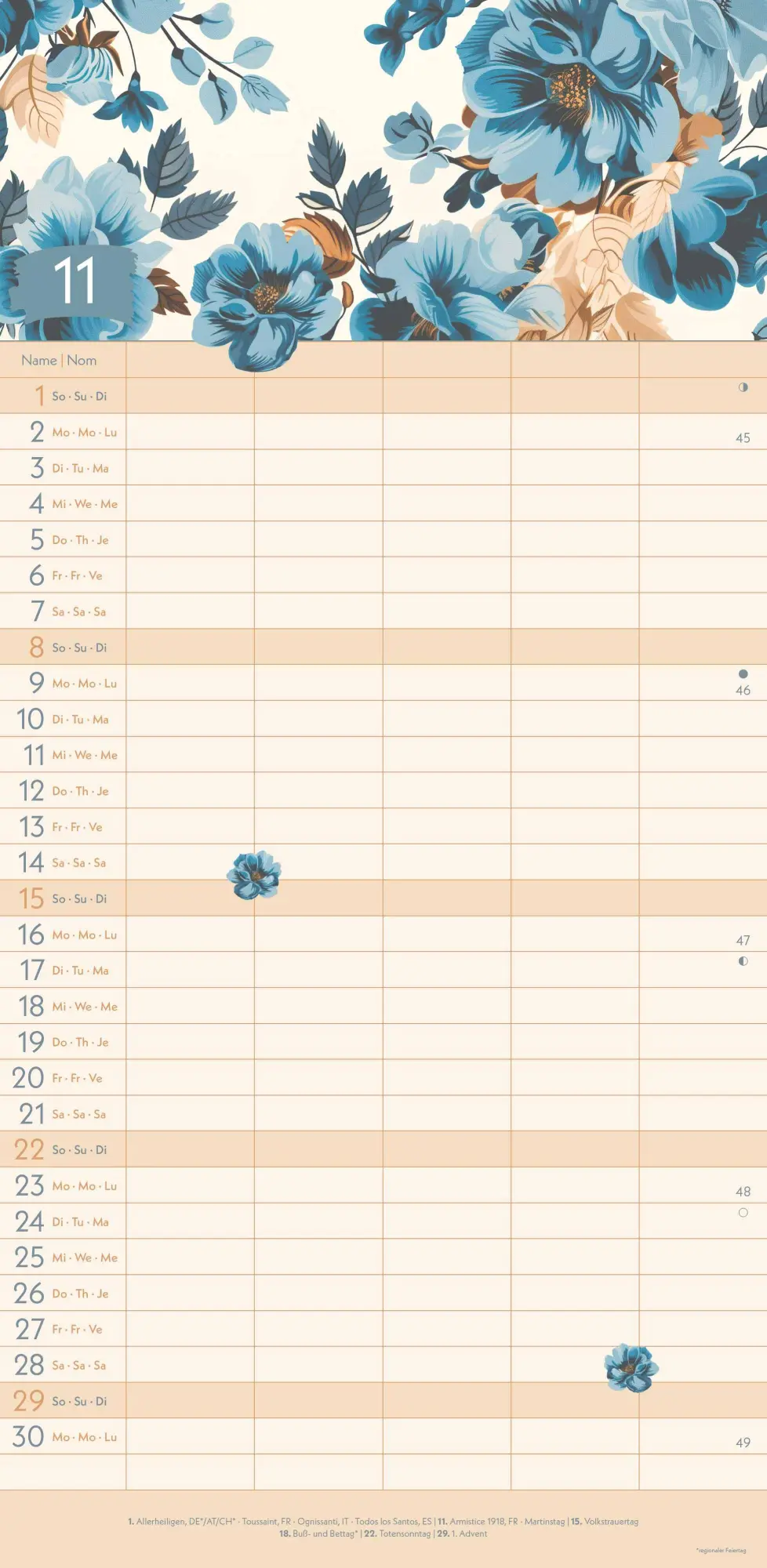 Bild: 4069095004009 | GreenLine Floral 2026 Familienplaner - Familien-Kalender -...