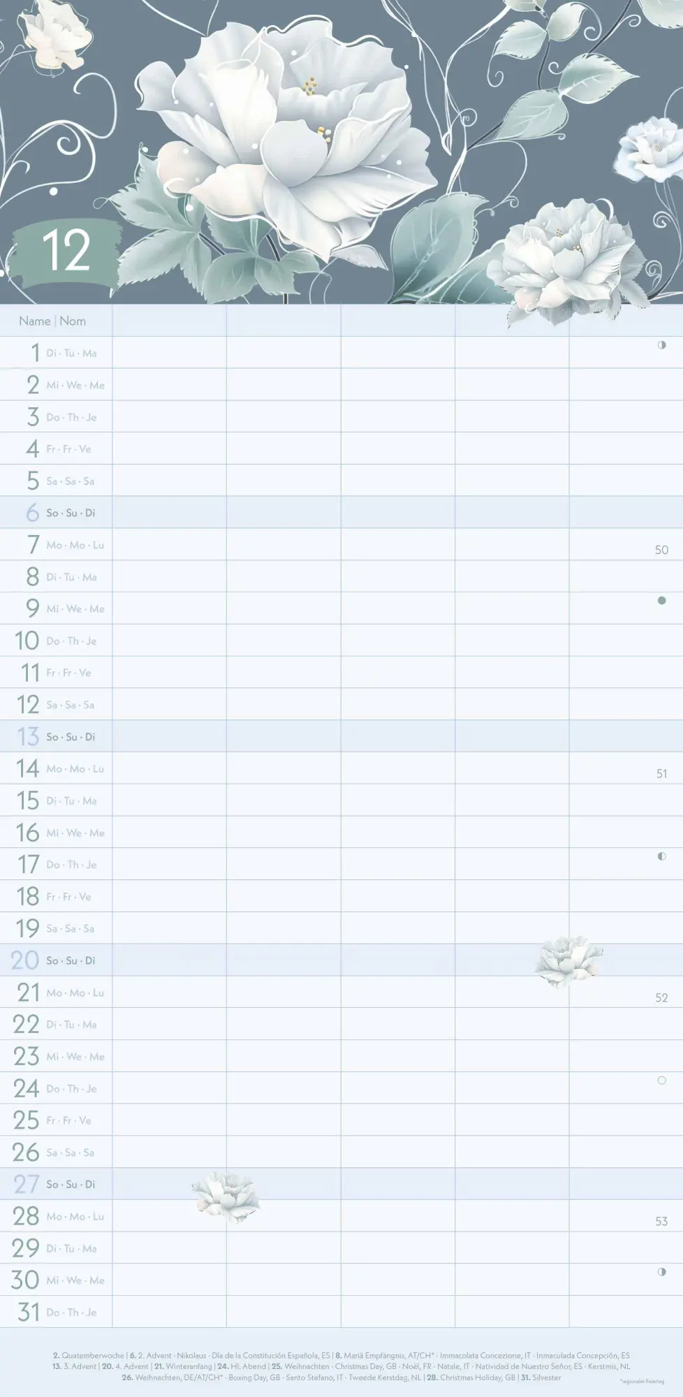 Bild: 4069095004009 | GreenLine Floral 2026 Familienplaner - Familien-Kalender -...