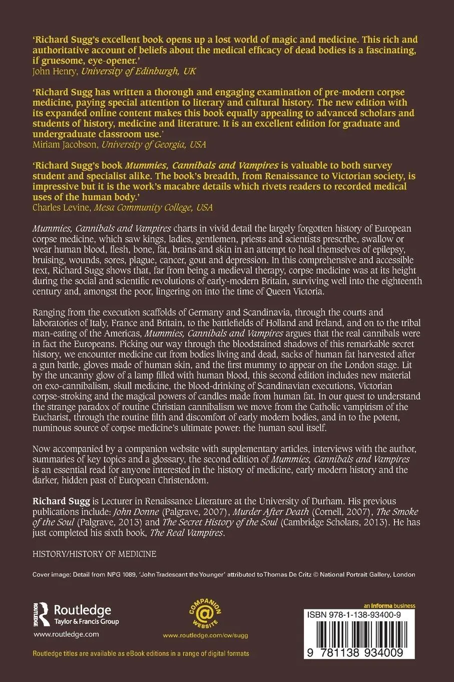 Rückseite: 9781138934009 | Mummies, Cannibals and Vampires | Richard Sugg | Taschenbuch | 2015