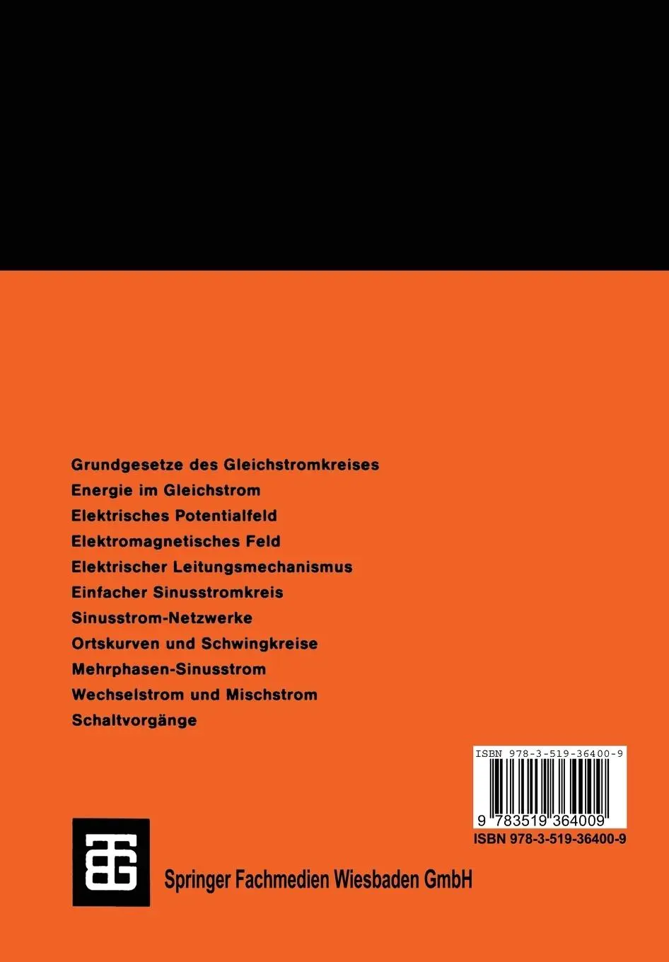 Rückseite: 9783519364009 | Grundlagen der Elektrotechnik | Moeller | Taschenbuch | Deutsch | 1991